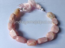 Pink Opal Hammered Nuggets Shape Beads